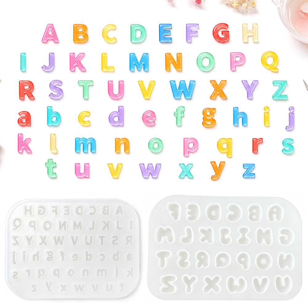 Resin Art Alphabet - قالب سيليكون صغير الحجم S0321 لصنع