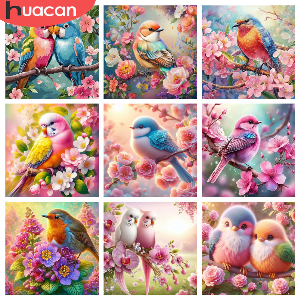 HUACAN الماس اللوحة الطيور زهر - مراجعة Resin Art Rose وسعره